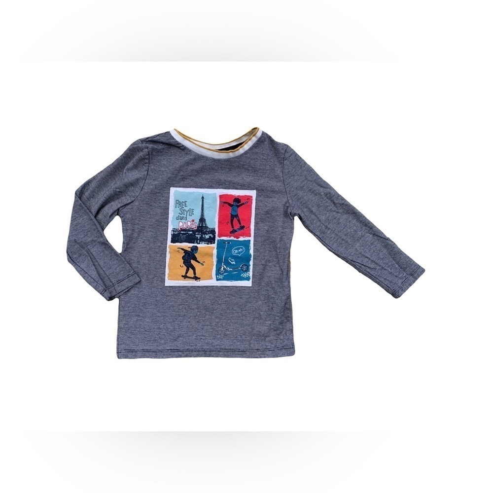 Sergent Major Size 3 Years Paris Skateboarding Long Sleeve Tee